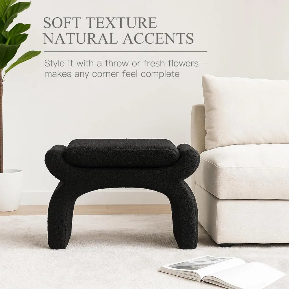 Minimalist Black Vanity Stool