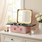 Makeup Case With A Detachable LED Mirror - Gradient Pink