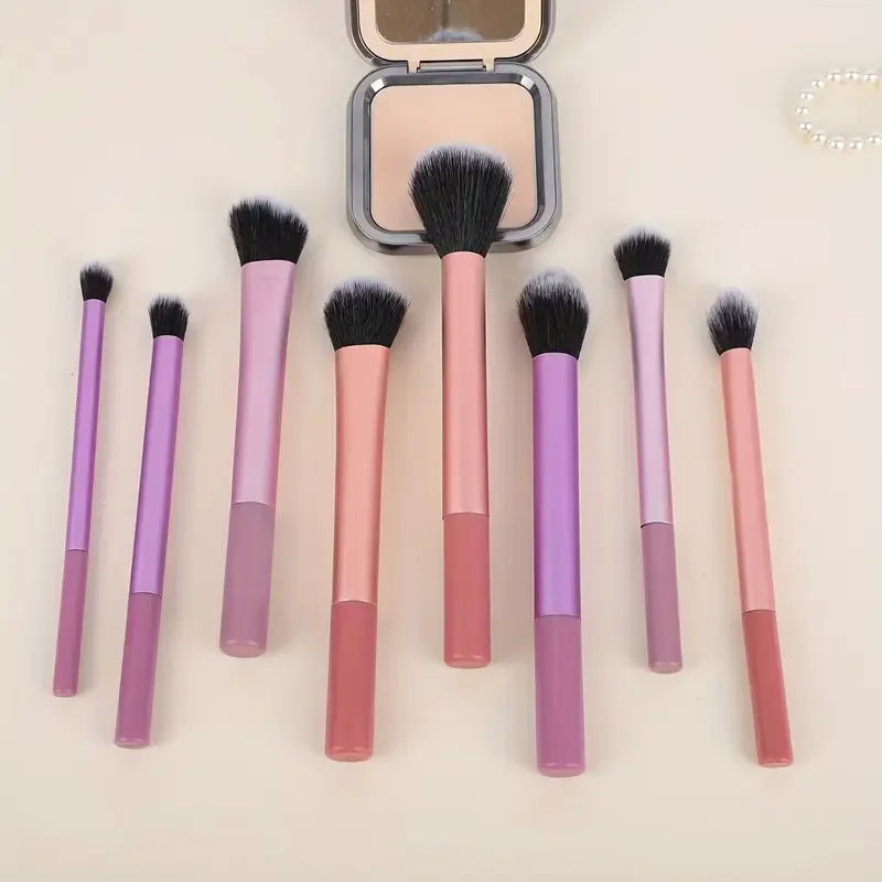 Soft Synthetic Makeup Brush Set - 8pcs