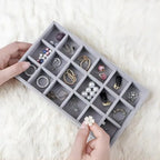 Luxury Velvet Drawer Organizer Tray [Gray]