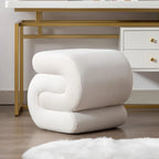 Modern S-Shaped Pouf Vanity Stool