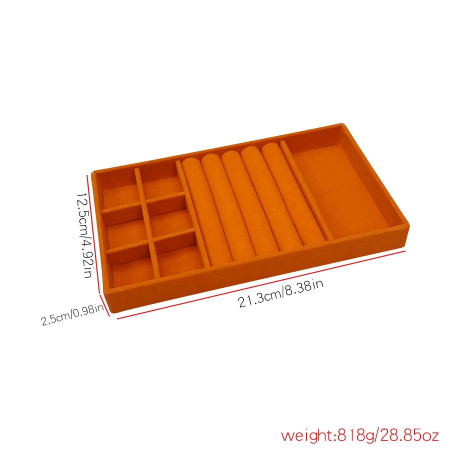 Luxury Velvet Drawer Organizer Tray [Orange]