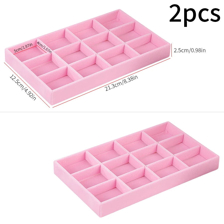 Jewelry Box Display Tray Set | Drawer Organizer | 2 Pcs