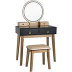 Contemporary Compact Makeup Vanity Set - Black & Golden