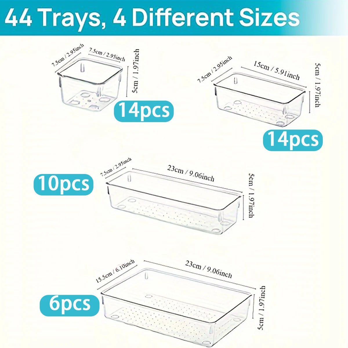 Acrylic Drawer Organizer - 44 Pcs