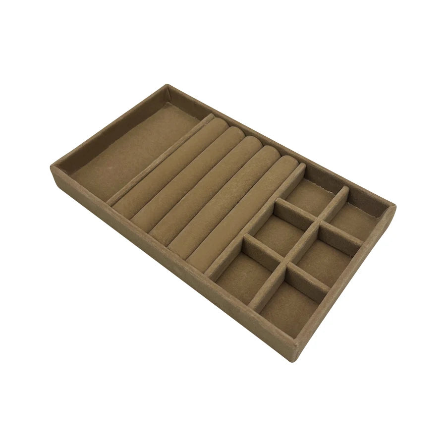Luxury Velvet Drawer Organizer Tray [Brown]