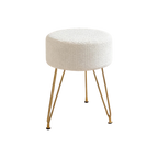 Round Ottoman Velvet Vanity Stool