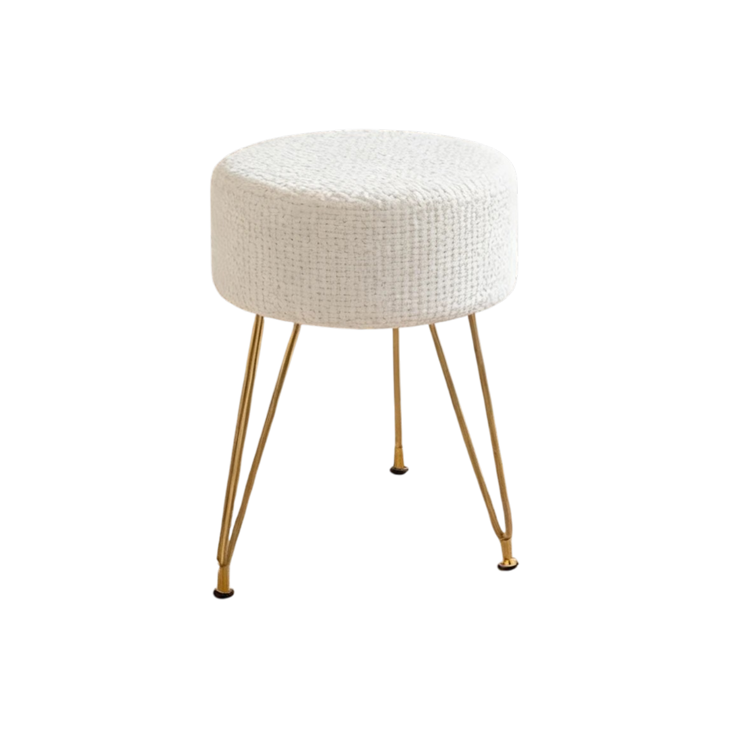 Round Ottoman Velvet Vanity Stool