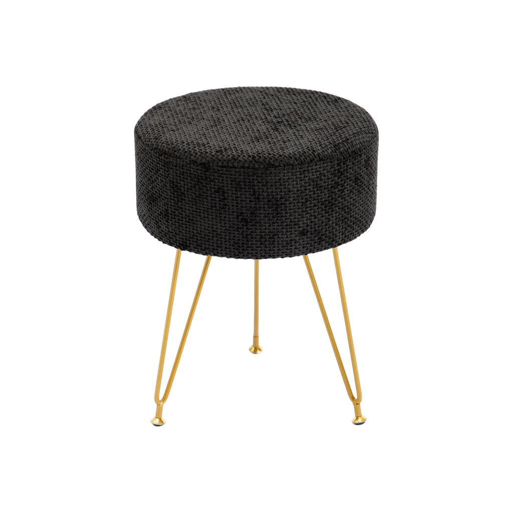 Round Ottoman Velvet Vanity Stool