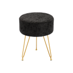 Round Ottoman Velvet Vanity Stool