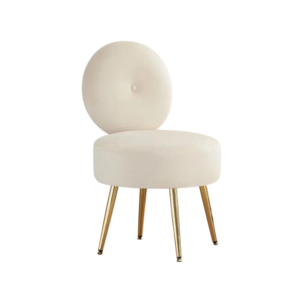 Khaki Vanity Chair with Backrest