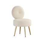 Khaki Vanity Chair with Backrest