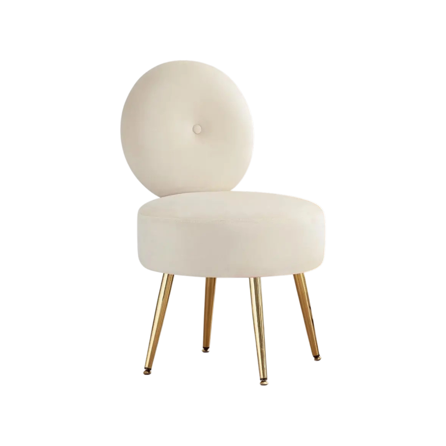 Khaki Vanity Chair with Backrest