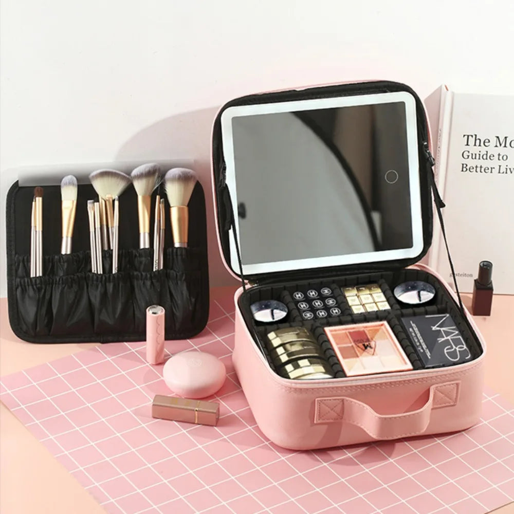 Travel Makeup Bag with Vanity Mirror [Small]