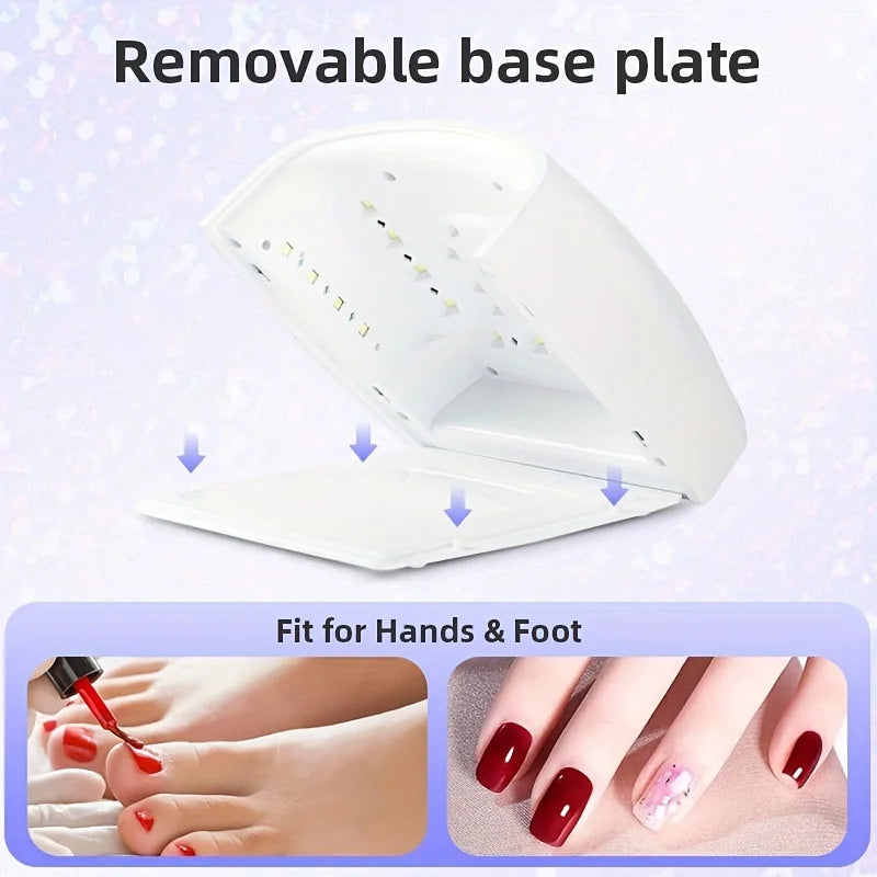 Rechargeable UV LED Nail Dryer Lamp 66W, 4 Timer Setting & 33 LED