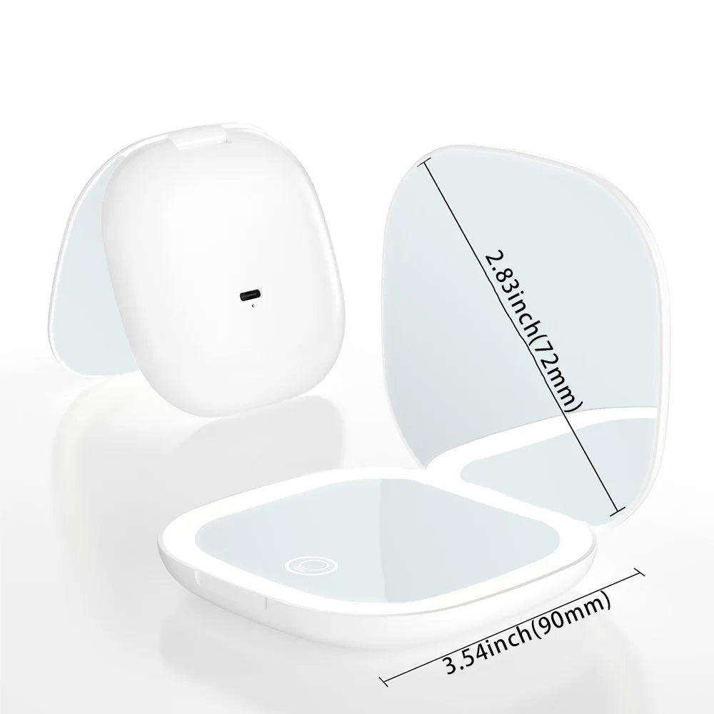 Foldable Compact Led Makeup Mirror 5x/10x Magnification