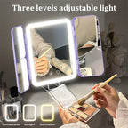 Portable Trifold Led Makeup Mirror with 1X 3X 7X Magnification