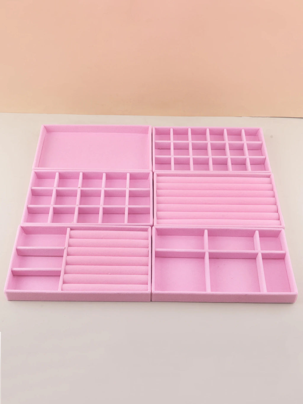 Jewelry Box Display Tray Set  | Drawer Organizer | 6 Pcs