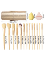 Makeup Brush Set With Sponge & Powder Puffs