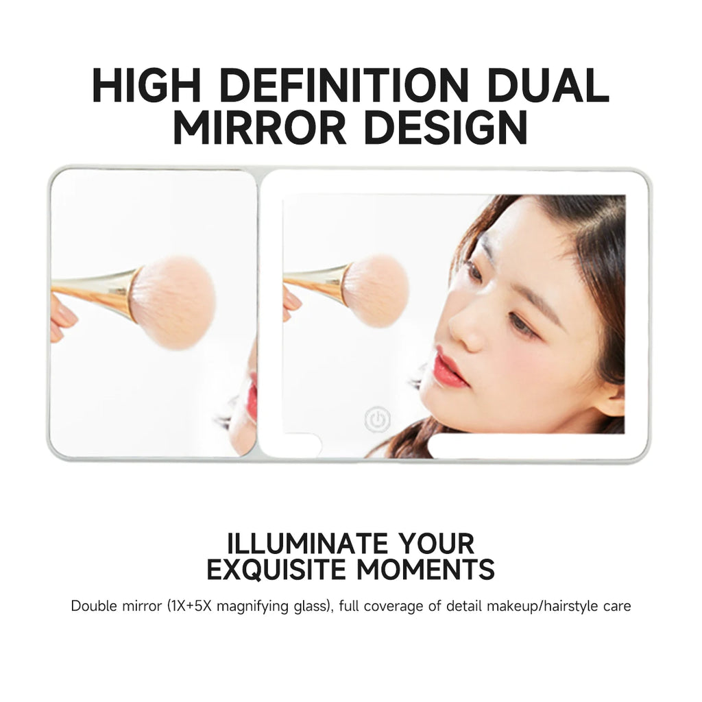 Car Sun Visor LED Vanity Mirror with Touch Screen & 3X Magnification