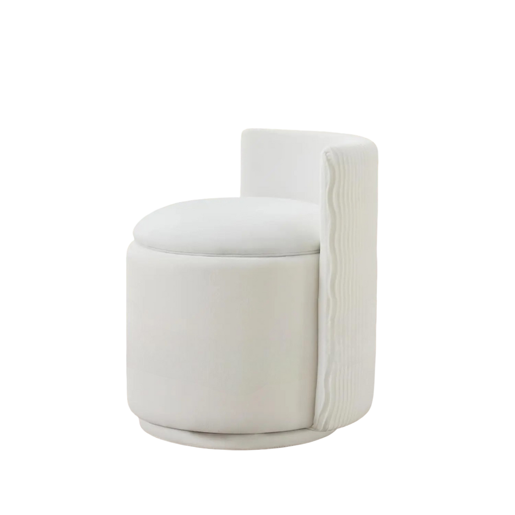 360° Swivel Dressing Table Stool - White