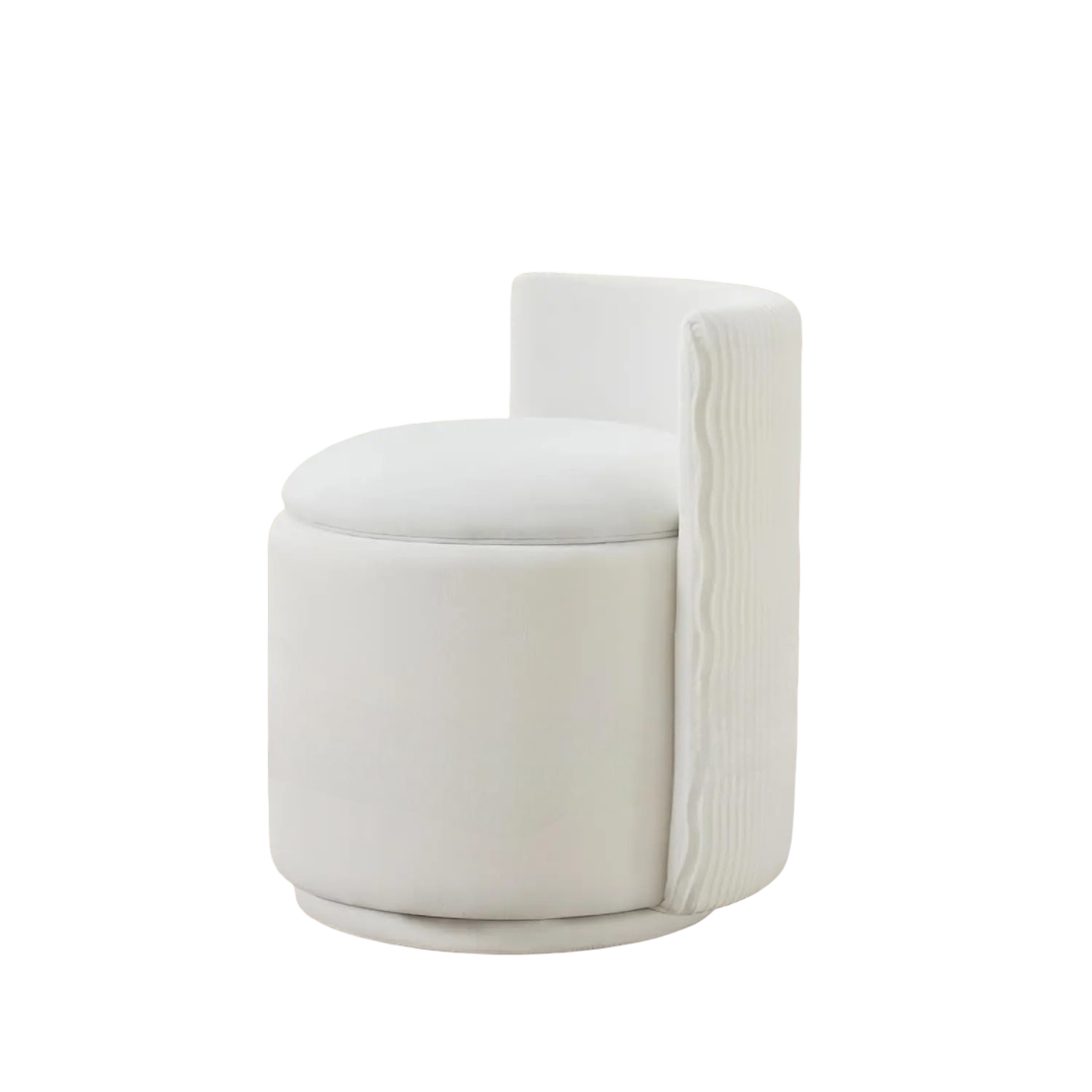 360° Swivel Dressing Table Stool - White