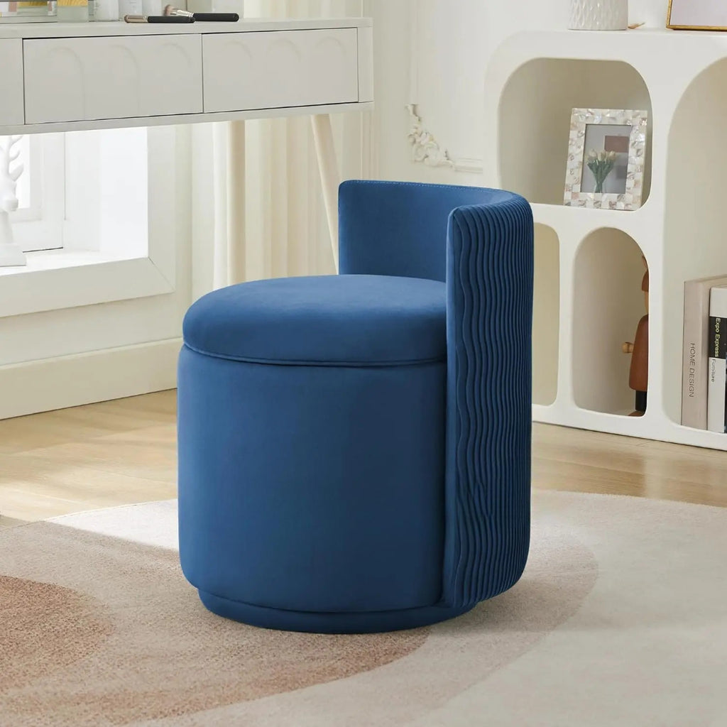 360° Swivel Dressing Table Stool - Blue