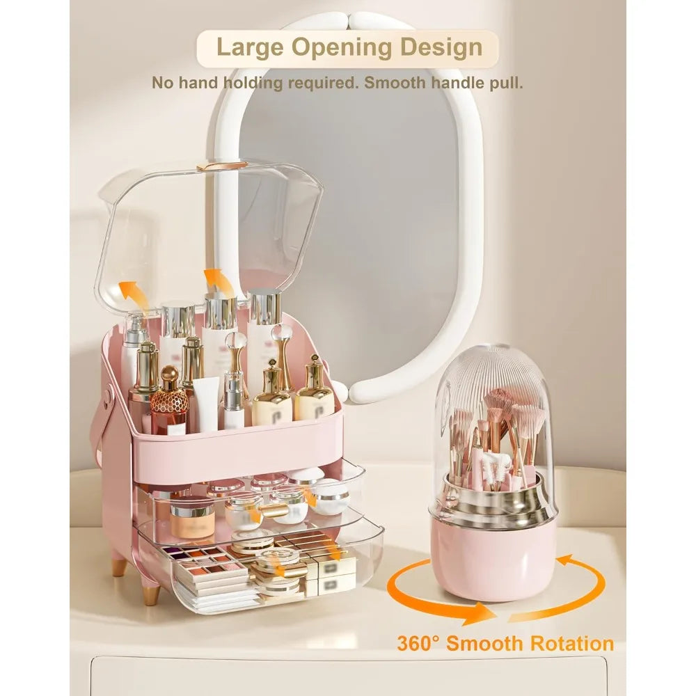 Makeup Storage Box With Brush Holder