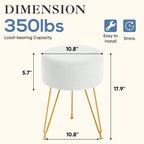 Round Ottoman Velvet Vanity Stool
