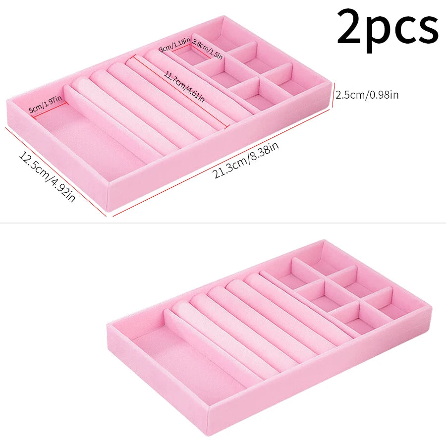 Jewelry Box Display Tray Set | Drawer Organizer | 2 Pcs