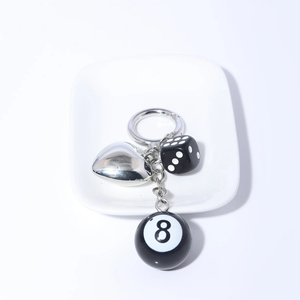 Billiard Ball Shape Bag Keychain