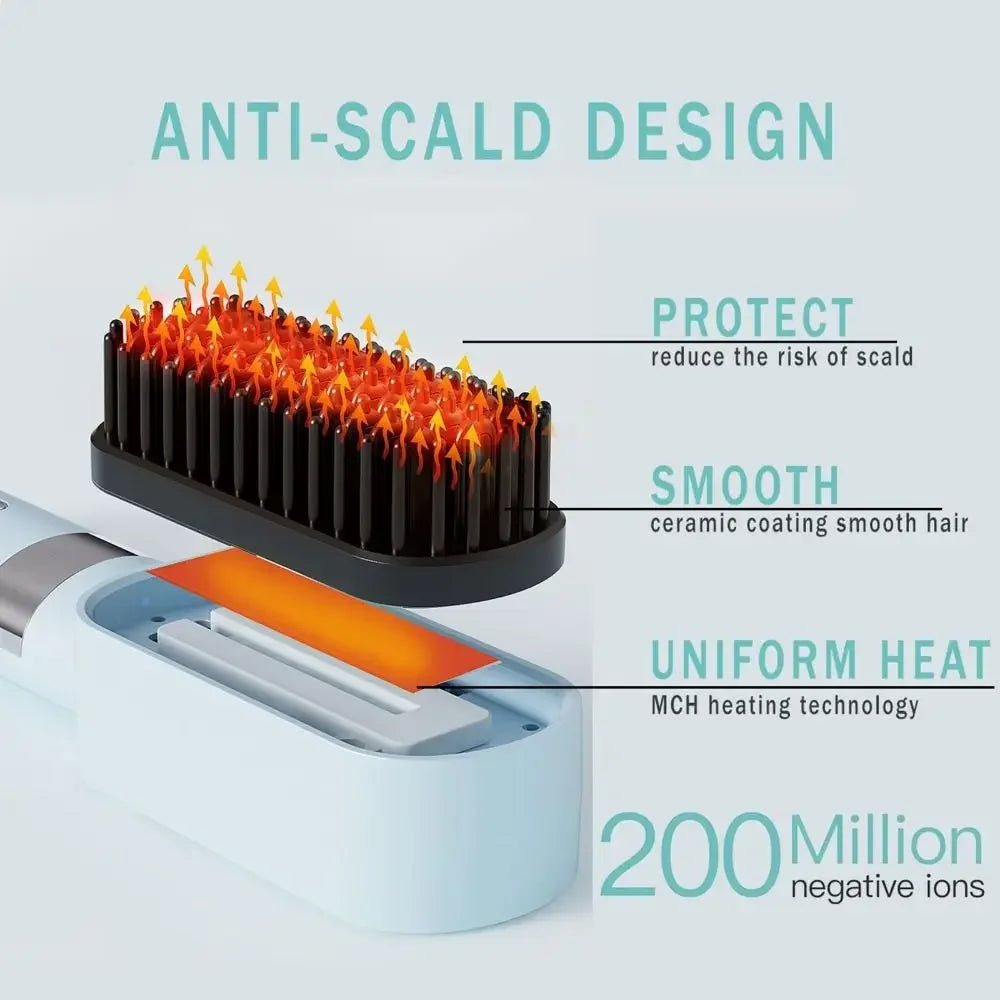 Wireless Hair Straightener Comb