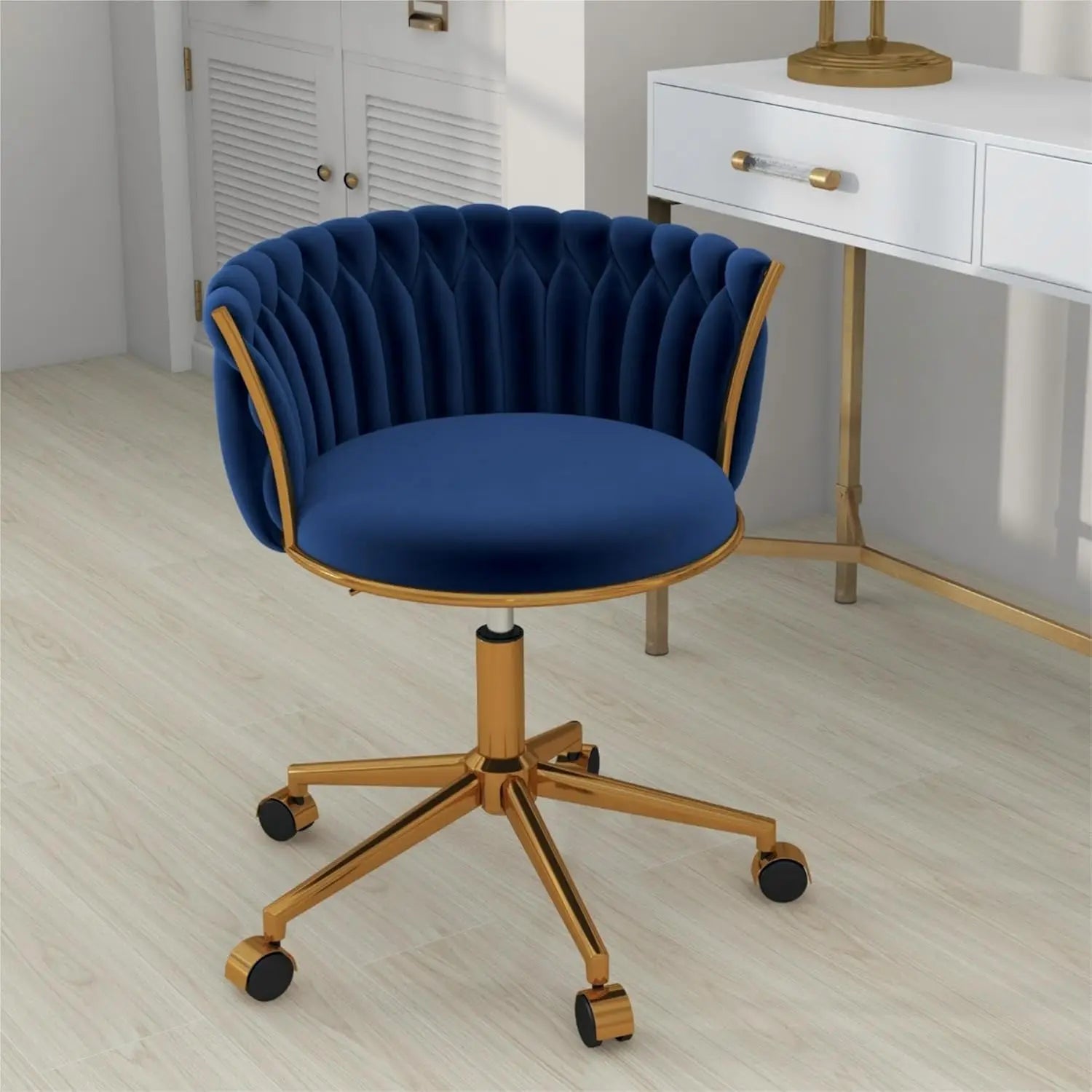Vanity Chair With Gold Base