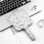 Square Handheld Mirror with Electroplated Ripple Design