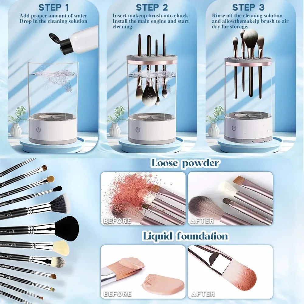 Automatic Makeup Brush Cleaner