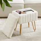 Faux Fur Vanity Desk Stool