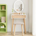 Compact Vanity Desk with Mirror and Storage for Small Spaces