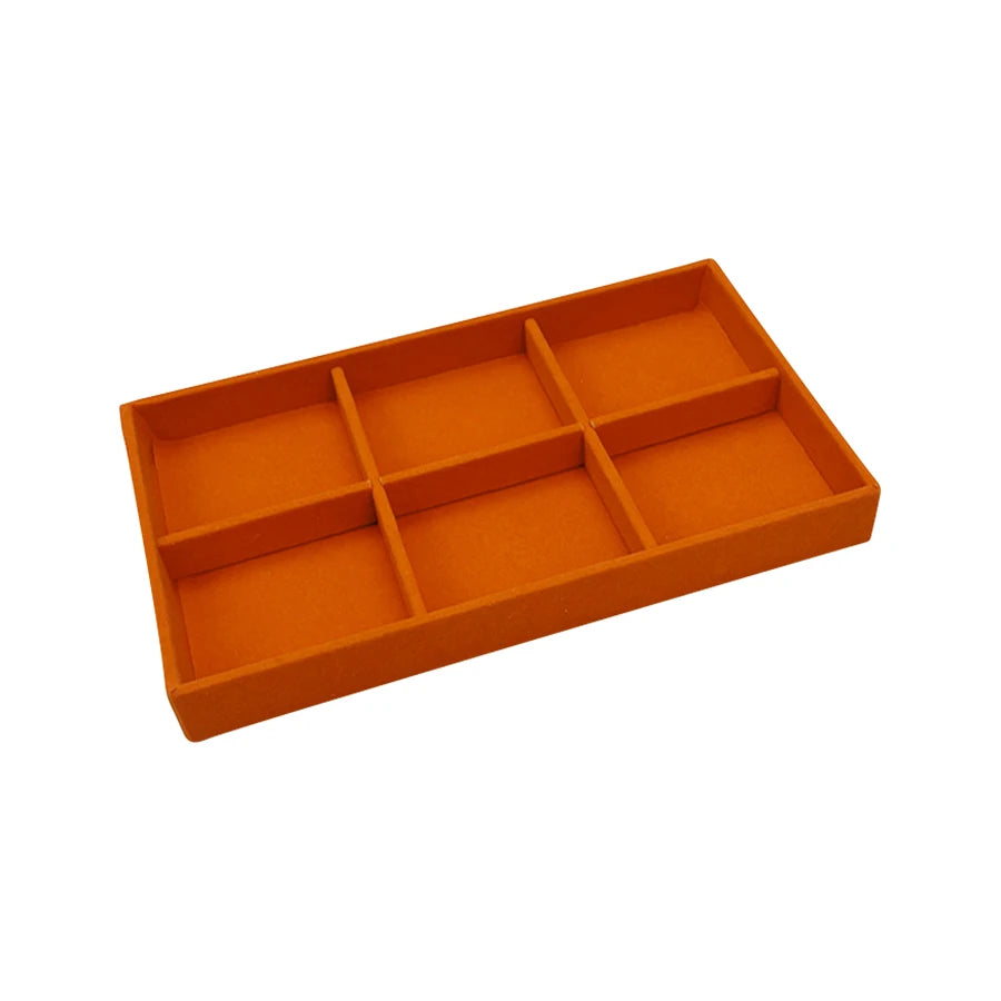 Luxury Velvet Drawer Organizer Tray [Orange]