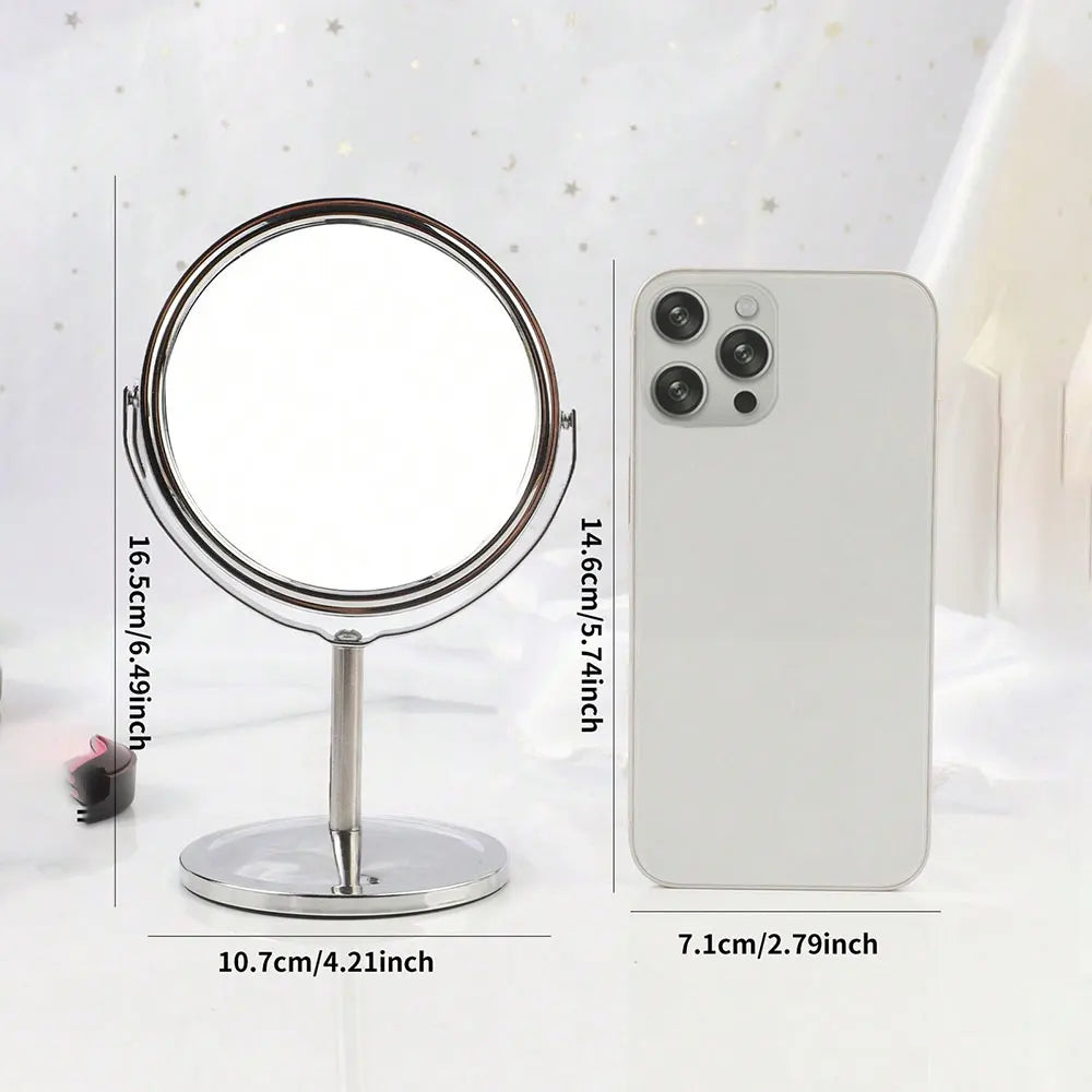 Double Side Standing Makeup Mirror With 2x Magnification [3/4/5 Inches]