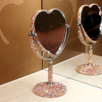HeartGlow 360° Makeup Mirror (Double-Sided Heart Shape)