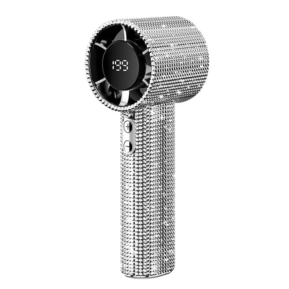 Portable Handheld Fan Covered With Diamonds