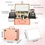Makeup Case with Detachable Mirror - Rose Gold