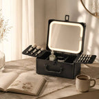 Makeup Case With A Detachable LED Mirror - Black