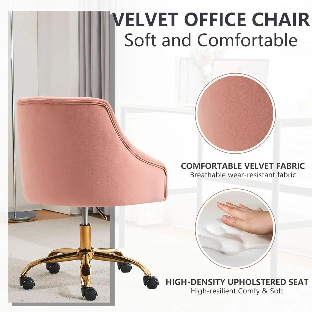 Height Adjustable Swivel Vanity Chair - Pink