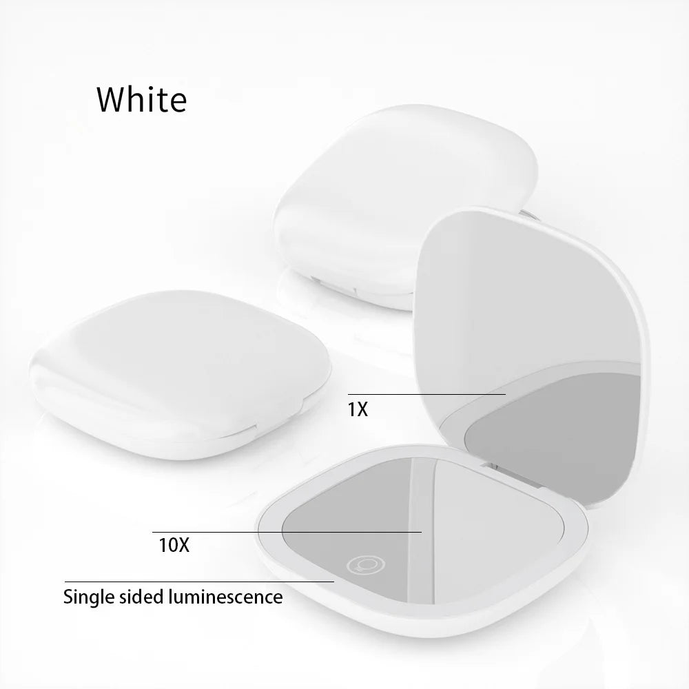 Foldable Compact Led Makeup Mirror 5x/10x Magnification