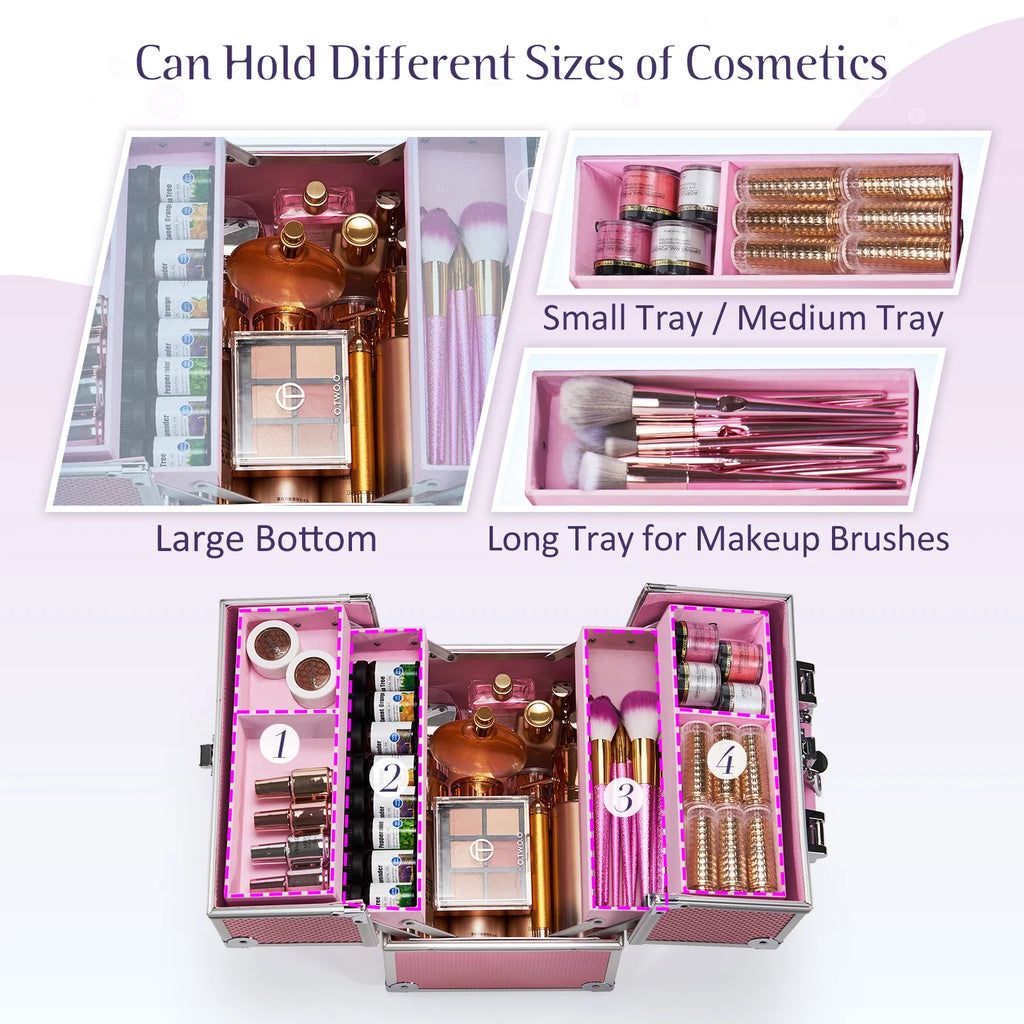 Portable Alloy Cosmetics Makeup Case