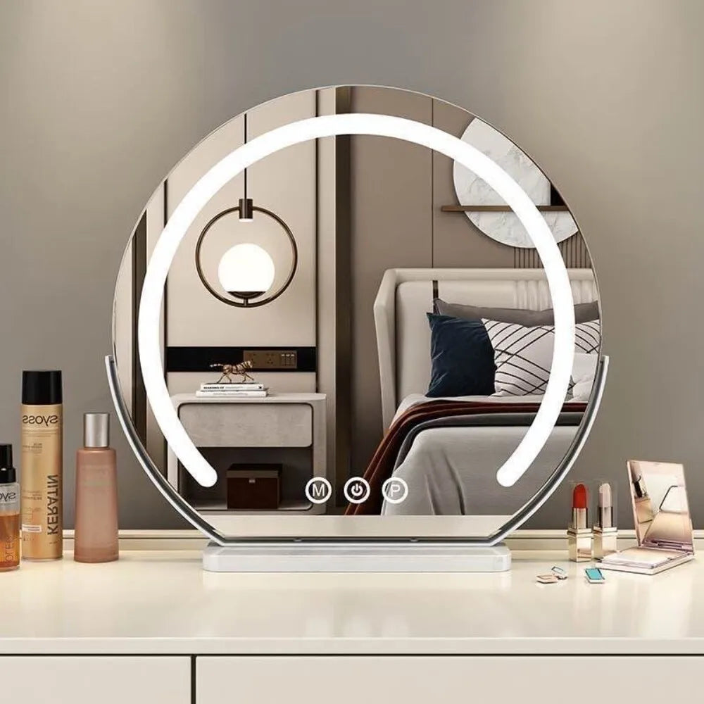 Semicircular Makeup Vanity Mirror with Smart Touch