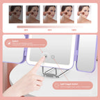 Portable Trifold Led Makeup Mirror with 1X 3X 7X Magnification