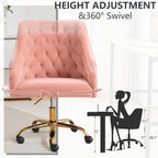 Height Adjustable Swivel Vanity Chair - Pink