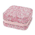 Luxury Bling Rhinestone Double Layer Jewelry Box  With Mirror